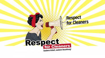 Schriftzug: Respect for Cleaners Schriftzug: Respect for Cleaners